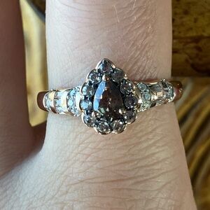 Color Changing Garnet Moissanite Sterling Silver Ring Size 9